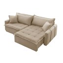 Ver imagem 4 de Sofá Cama Linho em Madeira Eucalipto 240cm Meu Sofá Online A226 Linho Bege