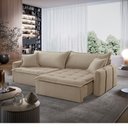 Ver imagem 2 de Sofá Cama Linho em Madeira Eucalipto 240cm Meu Sofá Online A226 Linho Bege