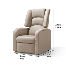Poltrona Reclinável Papai Suécia - Estética - Corino Bege - 3 Poltrona Reclinável Papai Suécia - Estética - Corino Bege - 3