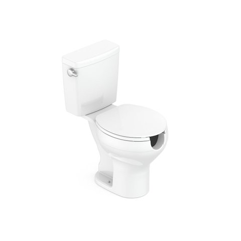 Kit de Bacia com Caixa Acionamento Lateral Assento Pp com Abertura Frontal e Complementos de Instalação Roca