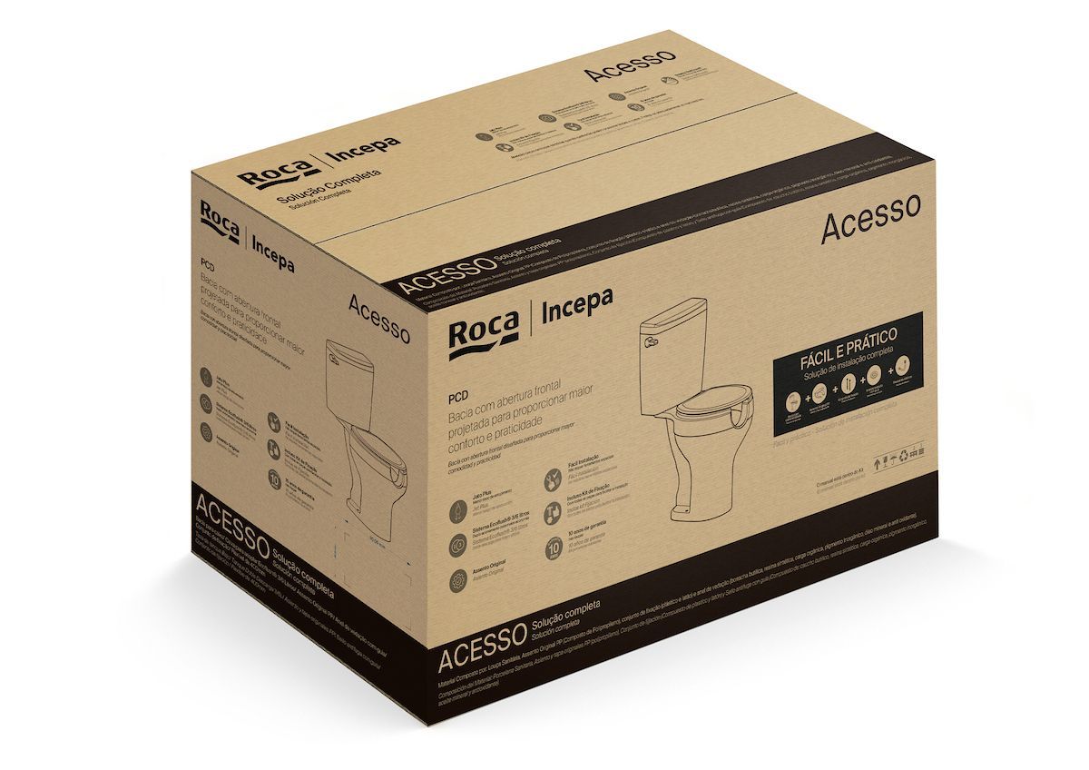 Ver imagem 6 de Kit de Bacia com Caixa Acionamento Lateral Assento PP com Abertura Frontal e Complementos de Instalação Roca Branco/Brilhante