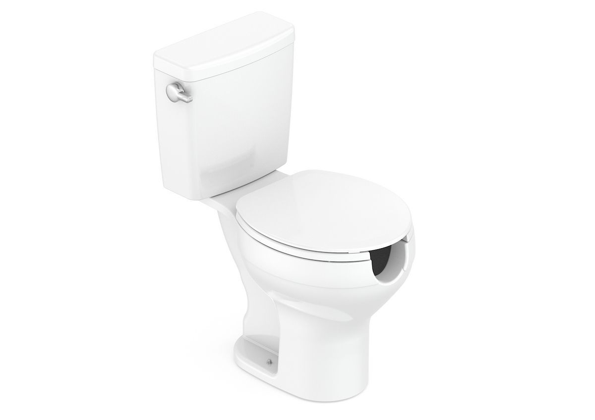 Kit de Bacia com Caixa Acionamento Lateral Assento PP com Abertura Frontal e Complementos de Instalação Roca Branco/Brilhante