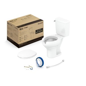 Kit de Bacia com Caixa Acionamento Lateral Assento PP com Abertura Frontal e Complementos de Instalação Acesso Roca I Incepa