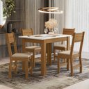 Ver imagem 1 de Conjunto Mesa de Jantar Bellagio com 4 Cadeiras Milano Poliman Móveis