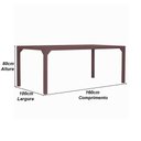 Ver imagem 4 de Mesa Retangular Haiti 160cm com Tampo Ripado Trama Original Marrom