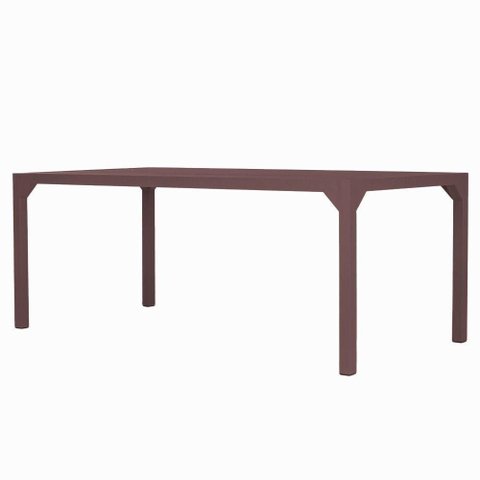 Mesa Retangular Haiti 160cm com Tampo Ripado Trama Original Marrom