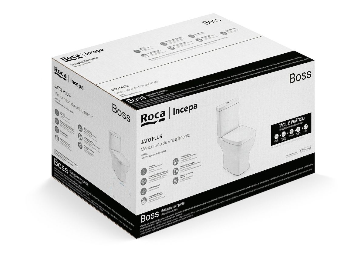 Ver imagem 5 de Kit de Bacia com Caixa Assento Termofixo com Queda Amortecida e Complementos de Instalação Boss Roca Branco/Brilhante