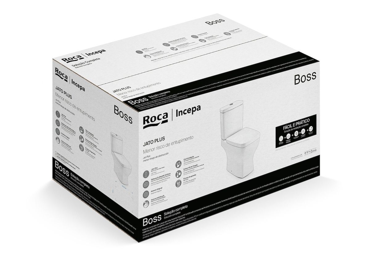 Ver imagem 5 de Kit de Bacia com Caixa Assento Termofixo com Queda Amortecida e Complementos de Instalação Boss Roca Cinza/Stone Fosco