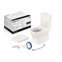 Kit de Bacia com Caixa Assento Termofixo com Queda Amortecida e Complementos de Instalação Boss Roca I Incepa - 2