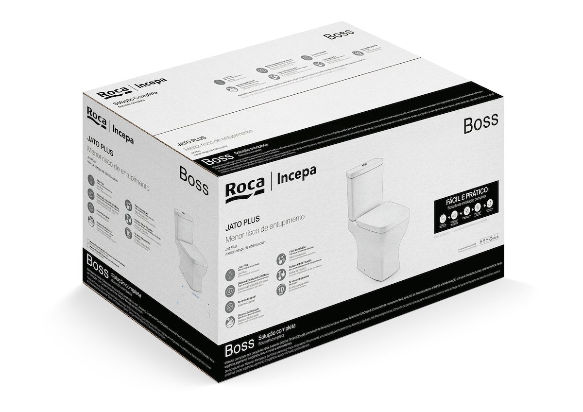 Kit de Bacia com Caixa Assento Termofixo com Queda Amortecida e Complementos de Instalação Boss Roca I Incepa - 4