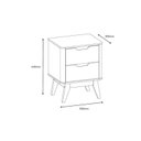 Ver imagem 4 de Mesa de Cabeceira 2 Gavetas com Laterais Curvas e Pés de Madeira Maciça Vicenza Branco
