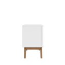 Ver mais imagens de Mesa de Cabeceira 2 Gavetas com Laterais Curvas e Pés de Madeira Maciça Vicenza Branco