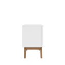 Ver mais imagens de Mesa de Cabeceira 2 Gavetas com Laterais Curvas e Pés de Madeira Maciça Vicenza Branco