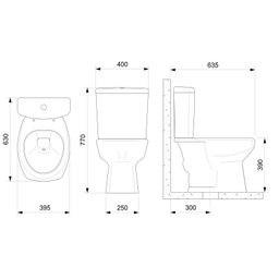 Kit de Bacia com Caixa Assento PP com Queda Amortecida e Complementos de Instalação Thema Roca I Incepa - 3
