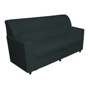 Sofá Topázio 3 Lugares Courano Preto - Orthovida