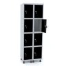 ROUPEIRO DE AÇO 2M 08 PORTAS FECHADURA PANDIN - CINZA/PRETO GRF 502/8 DI - 1