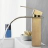 Torneira Banheiro Lavabo Cascata Dourada Escovada Misturador Monocomando - 6