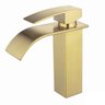Torneira Banheiro Lavabo Cascata Dourada Escovada Misturador Monocomando - 1