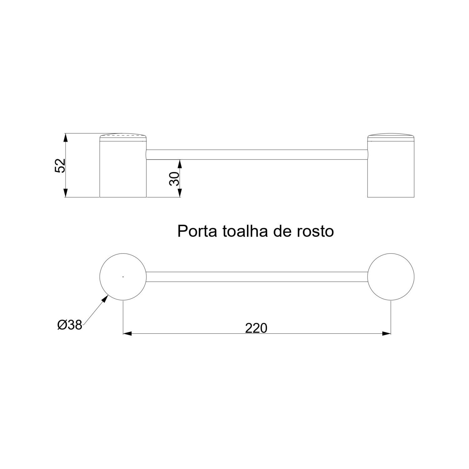 Porta Toalha de Rosto 22cm Serenity SR11040 Ducon Metais - 2