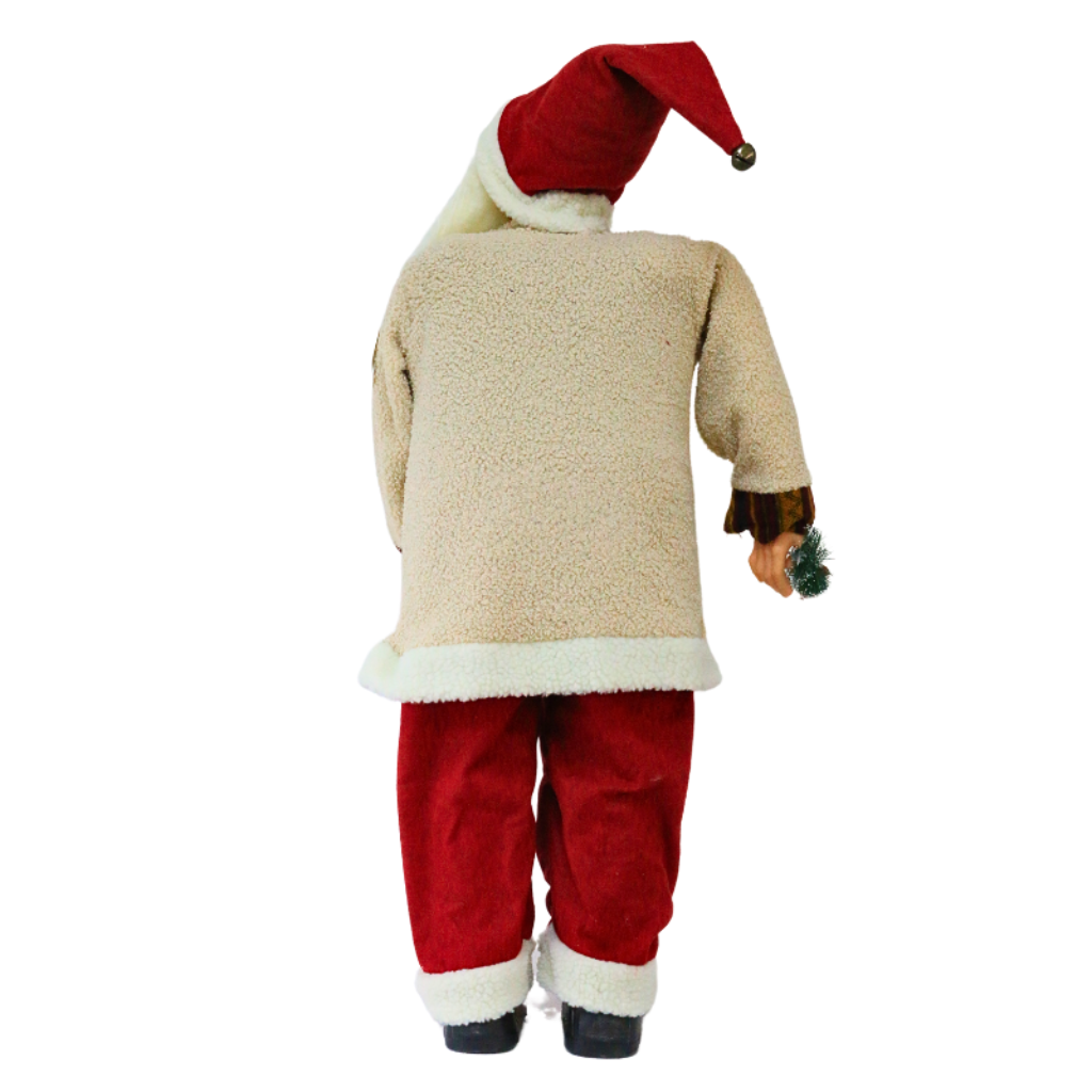 Papai Noel Luxuoso 90cm Vermelho Branco e Marrom - 3