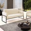 Ver imagem 4 de Sofá Namoradeira Base Industrial Alta Preto Marisa Veludo D03 - D\'rossi Cor Bege