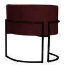 Ver imagem 2 de Poltrona Decorativa Sala de Estar Luana Base Preta Veludo Bordô - Montanaris Decor Md Montanaris Dec