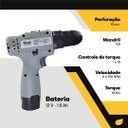 Ver imagem 5 de Furadeira Parafusadeira Bateria 12v Razi Bivolt com Acessórios