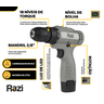 Furadeira Parafusadeira Bateria 12v Razi Bivolt com Acessórios - 2