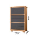 Ver imagem 4 de Cômoda Unno 79cm 6 Gavetas com Pés Plástico Freijo/titanium