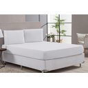 Ver imagem 1 de Kit Lençol com Elástico e Fronha 100% Algodão Branco Padrão