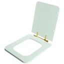 Ver imagem 2 de Assento Sanitario Poliester Square Verde Água para vaso Incepa com Ferragem Dourada