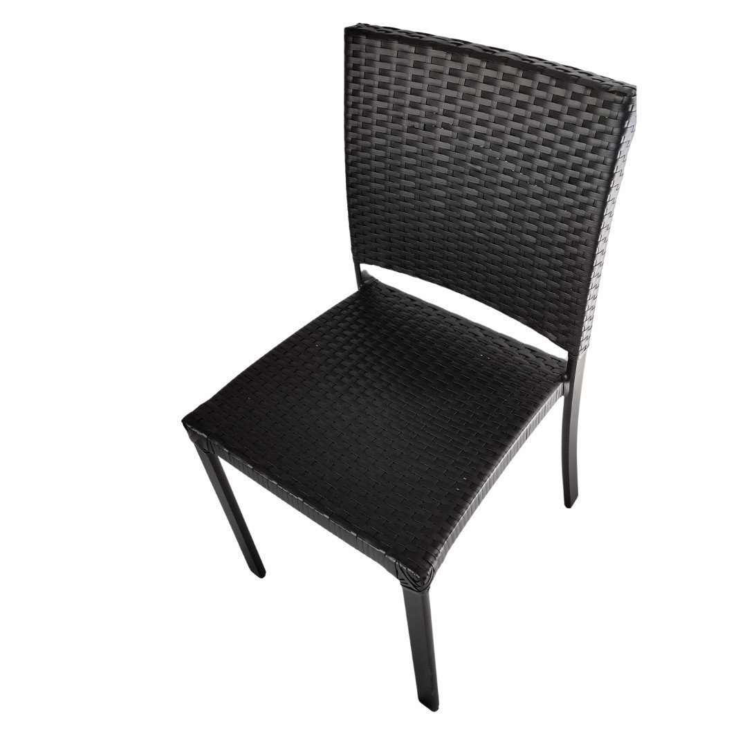Kit 8 Cadeiras Orbit Aluminio Fibra Sintética Proteçao Uv Preto - 3