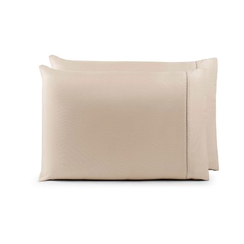 Par de Fronhas 70cm X 50cm 2 Peças Laura 100% Poliéster Toque Percal 200 Fios:cáqui