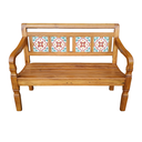 Ver imagem 1 de Banco Namoradeira em Madeira de Demolição com Detalhes em Ladrilhos Sudeste Rústico