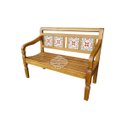 Ver imagem 2 de Banco Namoradeira em Madeira de Demolição com Detalhes em Ladrilhos Sudeste Rústico