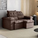 Ver imagem 1 de Sofá Retrátil e Reclinável 2 Lugares Suede Dream Touch Marrom Cupuaçu 180cm CabeCasa MadeiraOriginals Madeiraoriginal