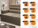 Ver imagem 2 de Sofá Retrátil Reclinável 2 Lugares com Molas 1,50m Quantum Suede Velut Tabaco - King House