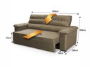 Ver imagem 3 de Sofá Retrátil Reclinável 2 Lugares com Molas 1,50m Quantum Suede Velut Tabaco - King House