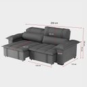 Ver imagem 3 de Sofá Retrátil e Reclinável 2 Lugares 250cm Zurique Montreal