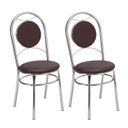 Ver imagem 3 de Conjunto 2 Cadeiras para Cozinha Cromado/Marrom