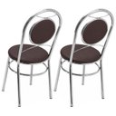 Ver imagem 5 de Conjunto 2 Cadeiras para Cozinha Cromado/Marrom