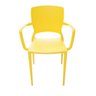 Cadeira Safira com Braços Encosto Fechado Amarelo Tramontina - 1