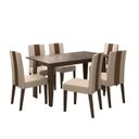 Ver imagem 2 de Conjunto Mesa de Jantar Liz 160cm 6 Cadeiras Linea Revestidas em Suede Amêndoa