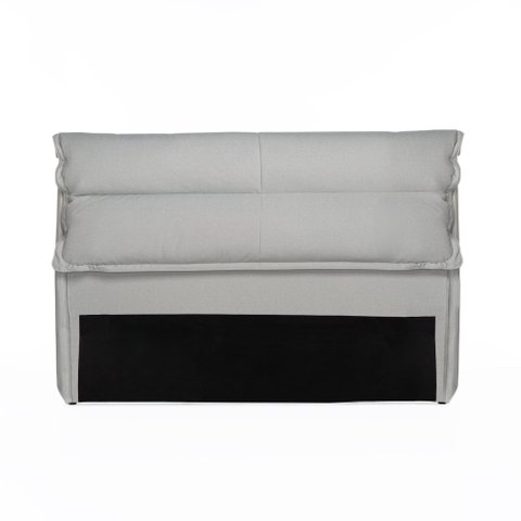 Cabeceira Queen Emaya Estofada Aveludado 180cm x 122cm Cinza  Casavee