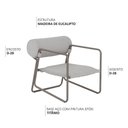 Ver imagem 3 de Poltrona Decorativa Detroit Base Titânio Bouclé Cinza Claro - Nexta Casa
