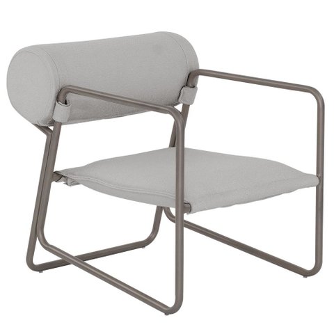 Poltrona Decorativa Detroit Base Titânio Bouclé Cinza Claro - Nexta Casa