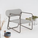 Ver imagem 2 de Poltrona Decorativa Detroit Base Titânio Bouclé Cinza Claro - Nexta Casa