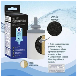 Vela com Carvão Ativado Elite para Filtro de Barro - 6