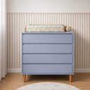 Ver imagem 1 de Cômoda Infantil 4 Gavetas Nogueira com Azul