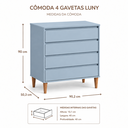 Ver imagem 3 de Cômoda Infantil 4 Gavetas Nogueira com Azul